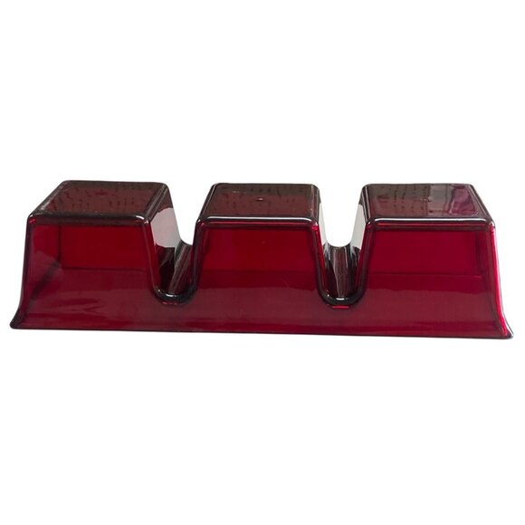 Ruby Red Acrylic Divided Tray Long 3 Section - Picture 7 of 8